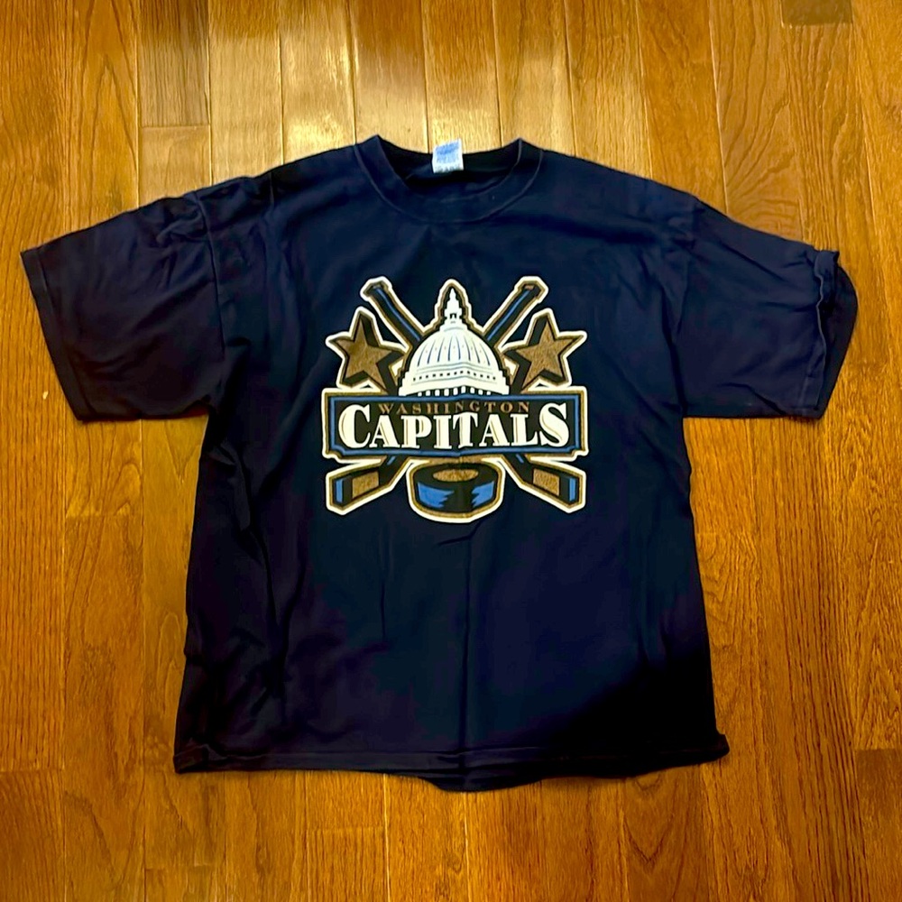 Navy Blue Extra X-Large Washington Capitals Gilden Activewear Cotton T-Shirt XL